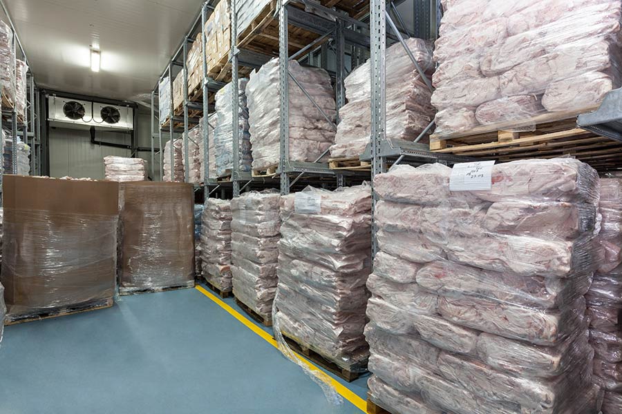 Storage Pallets in Freezer