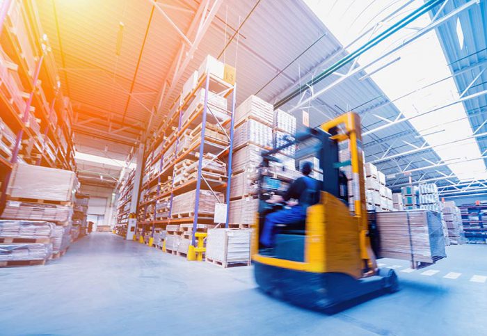 Forklift in Warehouse